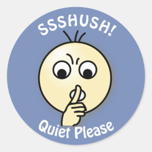 Ssshush Quiet alsjeblieft Ronde Sticker