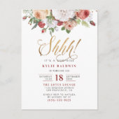 Ssst! Gold Glitter Script Verrassingsfeest Uitnodiging Briefkaart (Voorkant)