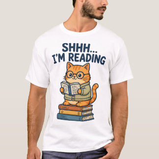 Ssst ik Lees T-Shirt met Grappige Bibliothecaris K