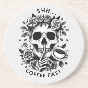 Ssst... Koffie eerst Zandsteen Onderzetter