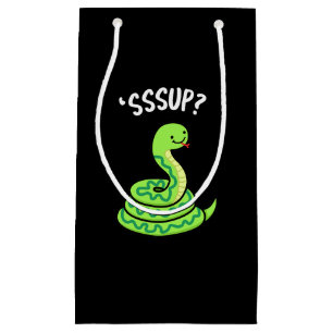 Sssup Funny Hissing Snake Pun Dark BG Klein Cadeauzakje
