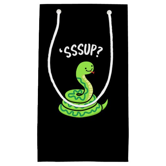Sssup Funny Hissing Snake Pun Dark BG Klein Cadeauzakje (Voorkant)