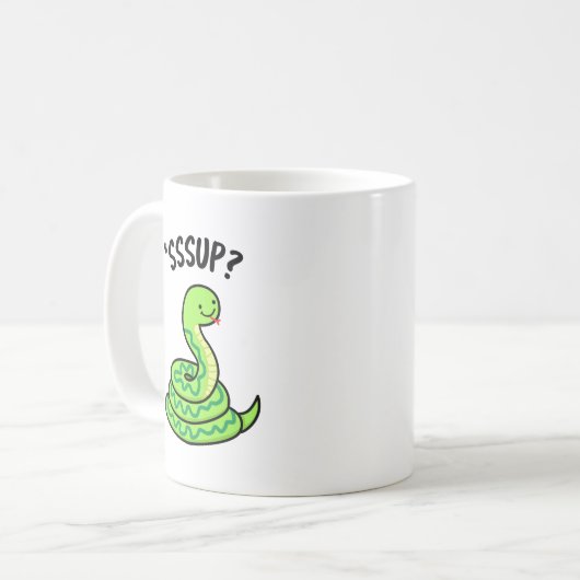 Sssup Funny Hissing Snake Pun Koffiemok (Voorkant links)