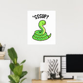 Sssup Funny Hissing Snake Pun Poster (Thuiskantoor)