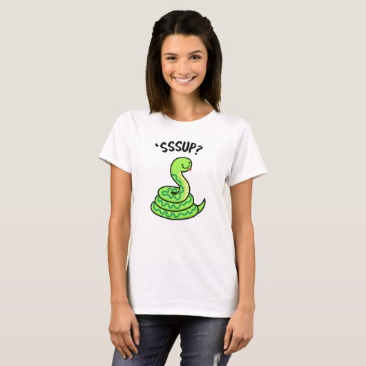 Sssup Funny Hissing Snake Pun T-shirt (Voorkant volledig)