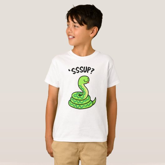 Sssup Funny Hissing Snake Pun T-shirt (Voorkant volledig)