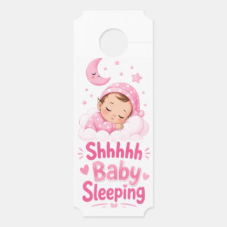 Sst Baby Meisje Slaapt - Grote Ticket deurhanger