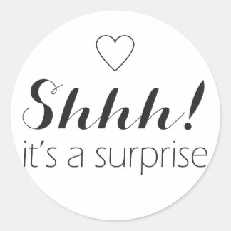 Sst, het is een verrassingsstickers met hart ronde sticker