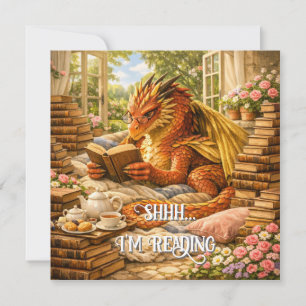 Sst… Ik Lees Cozy Lezen Draak Kaart