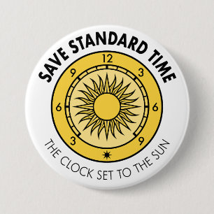 SST Logo Button "De klok die op de zon wordt gepla