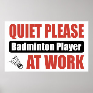 Sstille Badminton-speler op het werk Poster