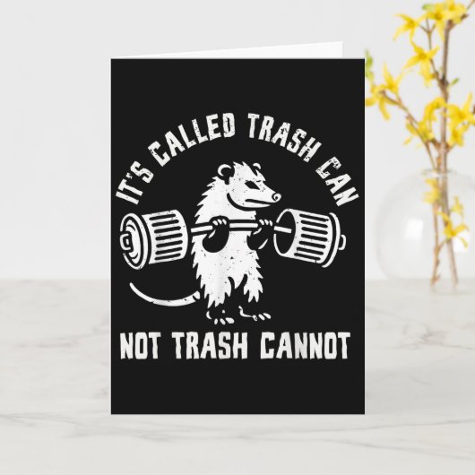 Ssum Ossum Trash Can Trash Cannot Funny Joke Ossum Kaart (Gele Bloem)