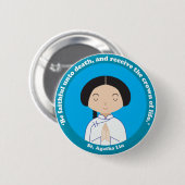 St. Agatha Lin Ronde Button 5,7 Cm (Voorkant /achterkant)