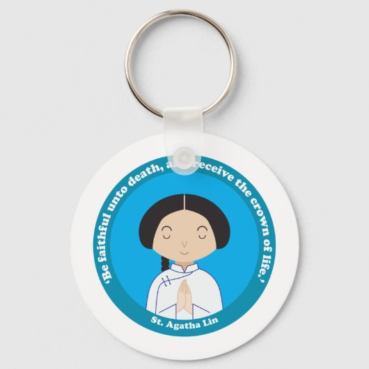 St. Agatha Lin Sleutelhanger (Voorkant)