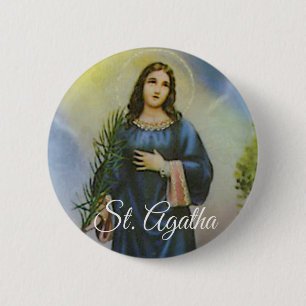 St. Agatha Patron Saint of Breast Cancer Patiënte Ronde Button 5,7 Cm