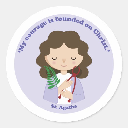 St. Agatha Ronde Sticker (Voorkant)
