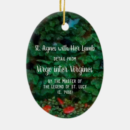 St. Agnes met Hare Lamb Ceramic Ornament (Achterkant)