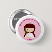 St. Agnes Ronde Button 5,7 Cm (Voorkant /achterkant)