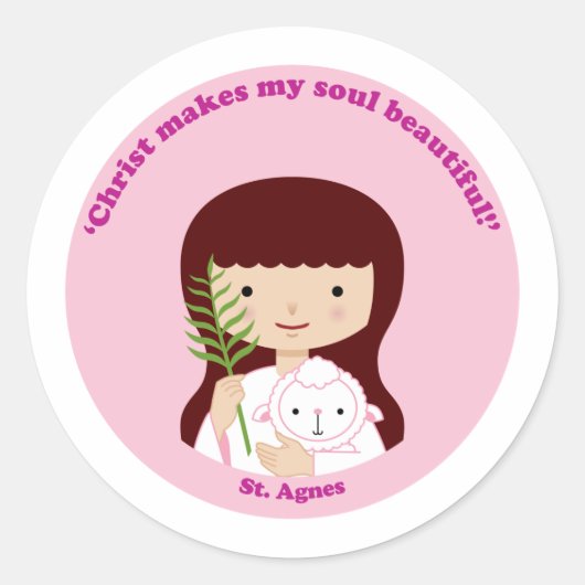 St. Agnes Ronde Sticker (Voorkant)