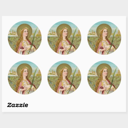 St. Agnes van Rome (BC 01) Ronde Sticker (Vel)