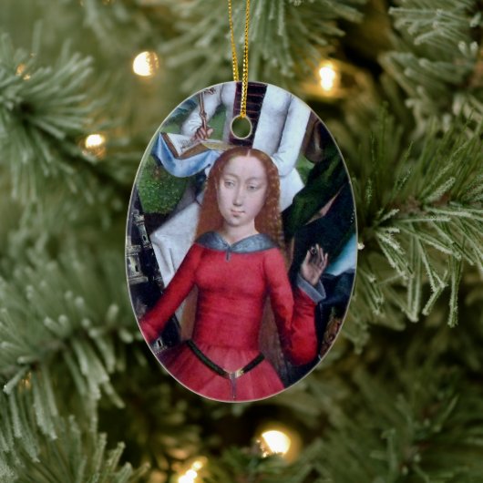 St. Agnes van Rome (detail; M 070) Keramisch Ornament (Boom)