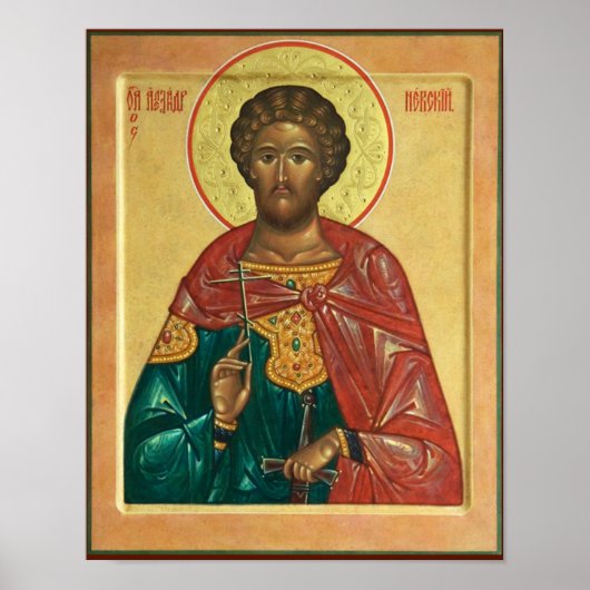 St. Alexander Nevsky Orthodoxe Christelijke Icon P Poster (Voorkant)