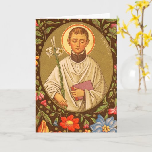 St. Aloysius Gonzaga (PM 01) Blank Wenskaart 2 Kaart (Gele Bloem)