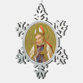 St. Alphonsus Liguori (SNV 02) (Ronde) Tin Sneeuwvlok Ornament (Rechts)