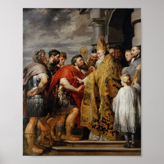 St. Ambrose et Theodosius - Poster Rubens Imprimer (Devant)