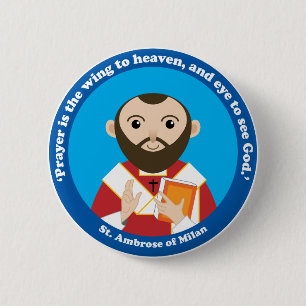 St. Ambrose van Milaan Ronde Button 5,7 Cm