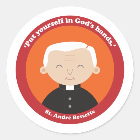 St. André Bessette Ronde Sticker (Voorkant)