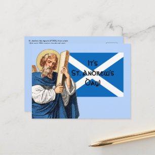 St. Andreas de apostel en de vlag van Schotland Briefkaart