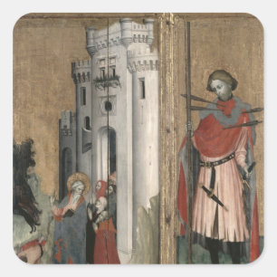 St. Andrew Chasing Demons uit de stad Vierkante Sticker