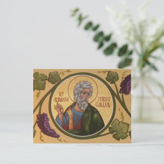 St. Andrew de Eerste Prayer Card Briefkaart (Staand voorkant)