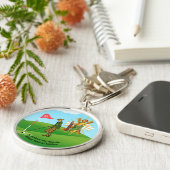 St. Andrew en Dapper Male Golfer Sleutelhanger (Zijkant)