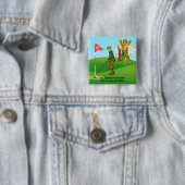 St. Andrew en Dapper Male Golfer Vierkante Button 5,1 Cm (In situ)