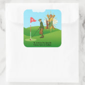 St. Andrew en Dapper Male Golfer Vierkante Sticker (Tas)