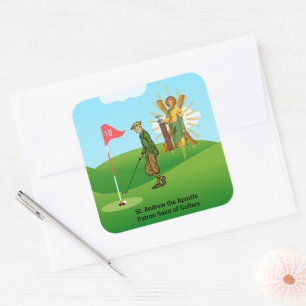 St. Andrew en Dapper Male Golfer Vierkante Sticker
