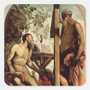 St. Andrew en St. Jerome Vierkante Sticker