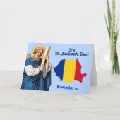 St. Andrew et la carte du drapeau de la Roumanie (Devant)