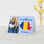 St. Andrew et la carte du drapeau de la Roumanie (Fleur jaune)