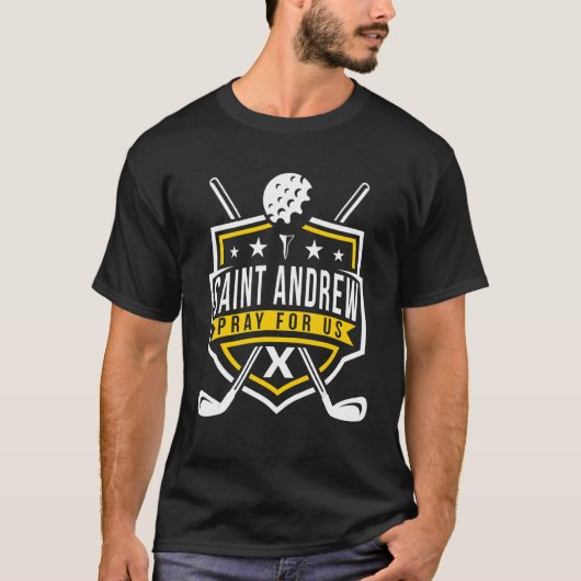 St Andrew Golfing Patron Saint Of Golf Catholic Sa T-shirt (Voorkant)