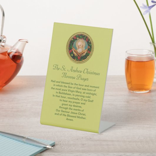 St. Andrew Kerstmis Novena Prayer Reclamebord Met Voetstuk (Insitu)