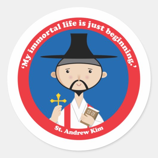 St. Andrew Kim Ronde Sticker (Voorkant)