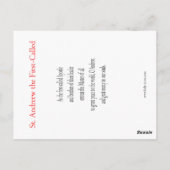 St. Andrew, la première carte de prière appelée (Dos)