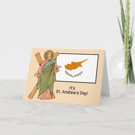 St. Andrew (RLS 01) met vlag van Cyprus Feestdag Kaart (Voorkant)