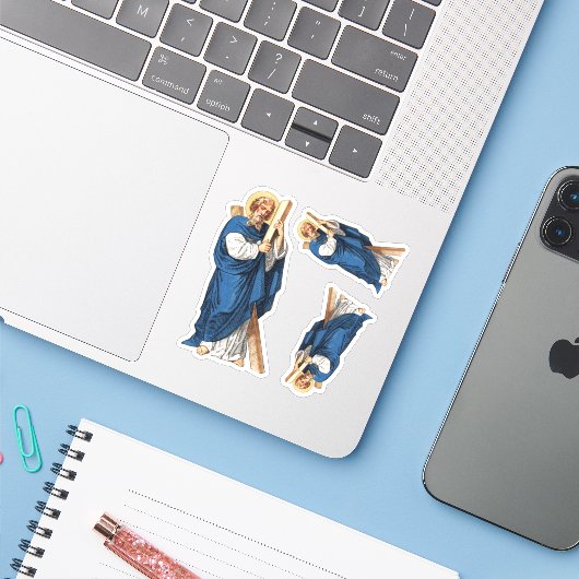 St. Andrew the Apostle (P 006) 3-Up - Contour Sticker (Laptop met iPhone)