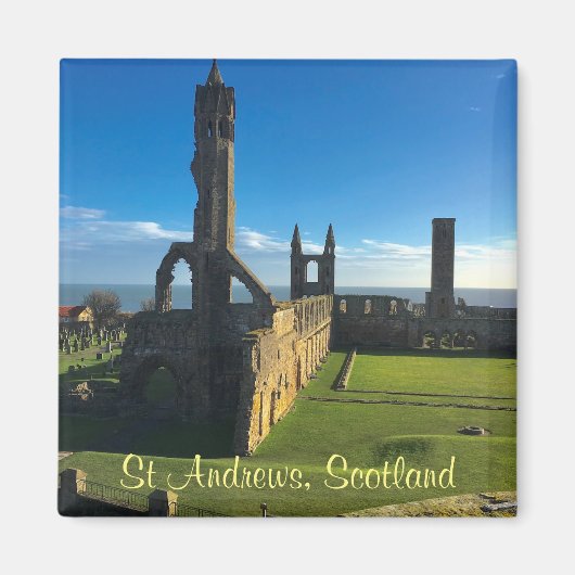 St Andrews Scotland Cathedral Ruines Photo Magnet (Devant)