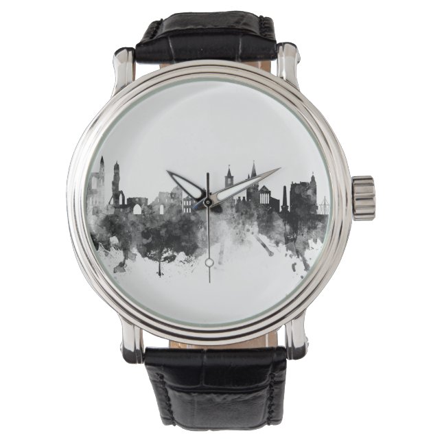 St Andrews Scotland Skyline Black White Horloge (Voorkant)