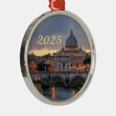 St. Angelo Bridge, St. Peter's Basilica, Rome Metalen Ornament (Rechts)